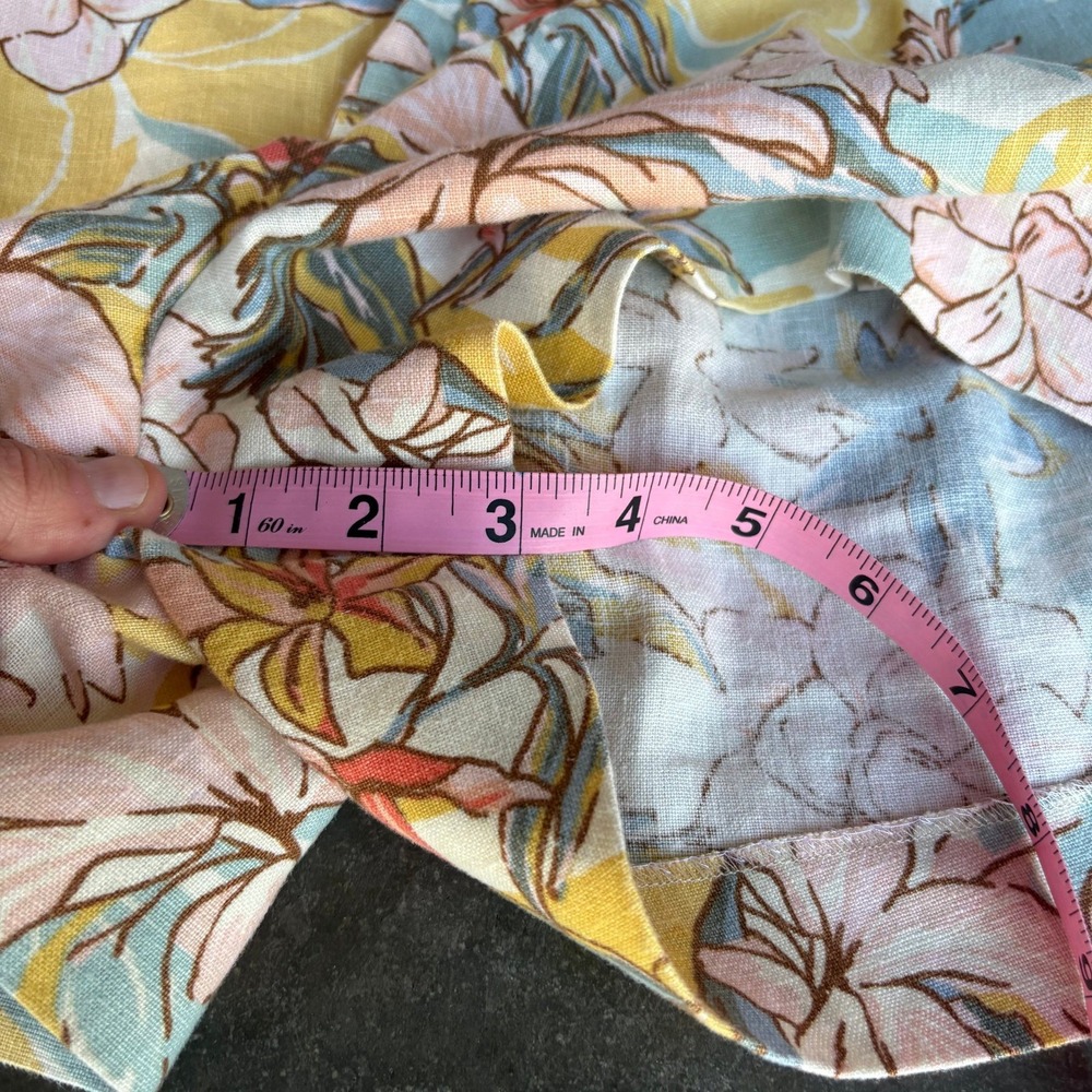 Lauren Ralph Lauren 100% Linen Shorts Women's 10P Floral Print Vacation Summer - Picture 9 of 9